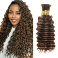 Freiuoke 26 Inch Deep Wave Braiding Hair Bundles - P4/30 Honey Brown