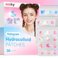 Hydrocolloid Acne Patches with Salicylic Acid - 36 Count Face Zit Stickers with Fun Holographic Designs