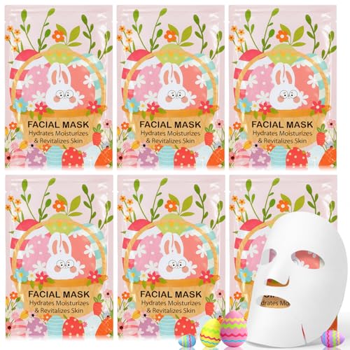 Loopeer 6 Pcs Easter Gifts Bulk for Adults Easter Basket Stuffers for Adults Spring Facial Masks for Girls Women Teacher Employees Party Favors Bulk