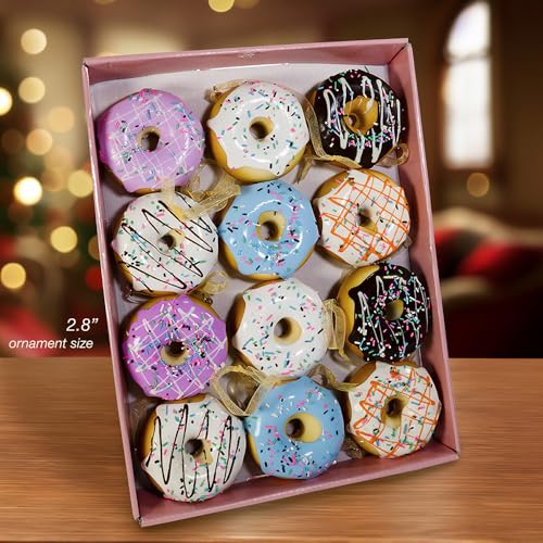 Kurt Adler Donut Ornament (Set of 12), 2.75-Inch