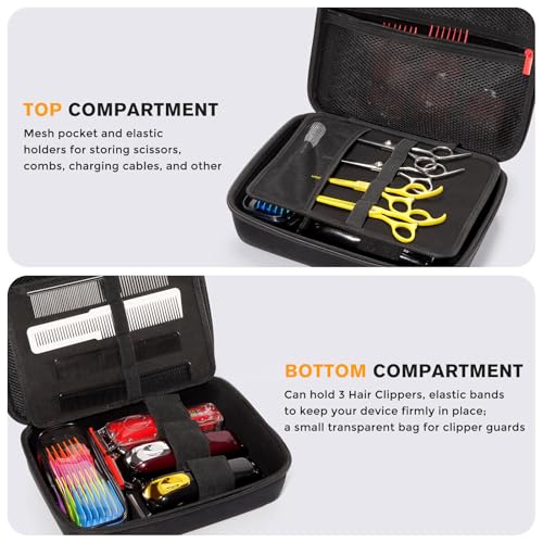 ProCase Hard Barber Case for 3 Hair Clippers & Grooming Supplies