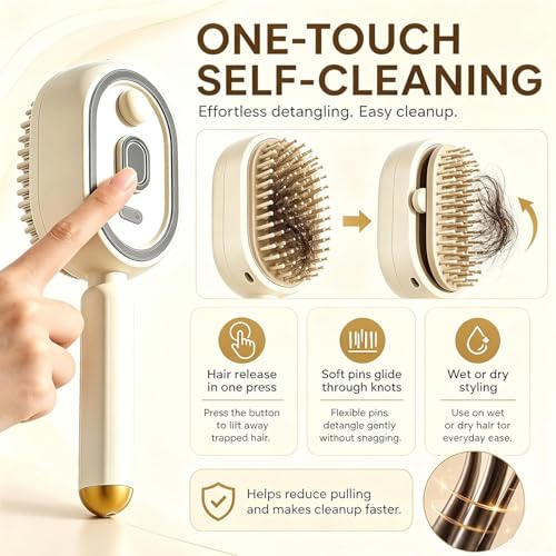 Electric Spray Massage Hair Brush with Hydrating Mist