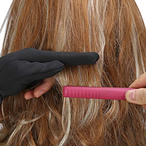 FALETO 3-Finger Heat Resistant Styling Gloves for Curling Wand & Flat Iron