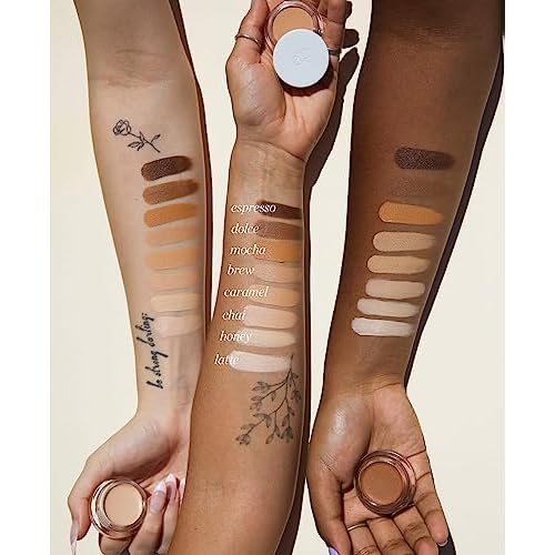 Ere Perez - Natural Arnica All-Cover Pot Concealer | Med-Full Coverage, Satin Finish, Calming, Nourishing | Vegan, Cruelty-Free, Clean Beauty (Honey, 0.18 oz | 5 g)