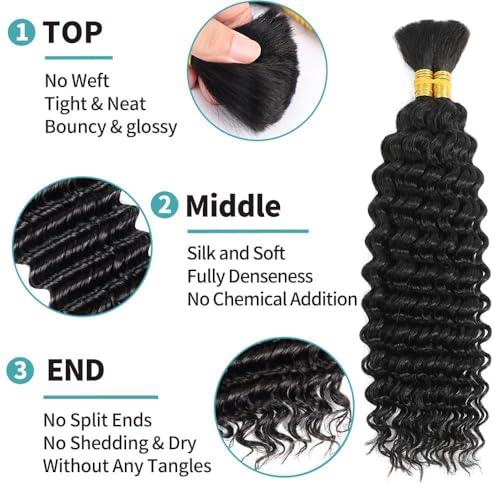 Deep Wave Braiding Hair 14" 100g 2-Bundle Pack Natural