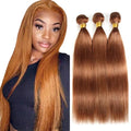 Brazilian Virgin Remy Hair Bundles Straight #30 Brown 3 Pack