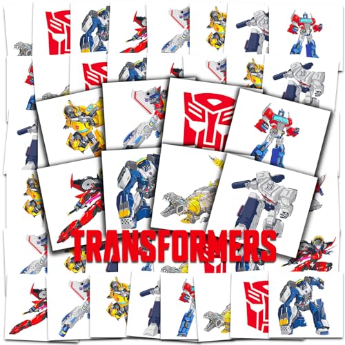 Transformers Temporary Tattoos Party Favors Bundle ~ 70+ Perforated Individual 2" x 2" Transformers Tattoos for Kids Boys Girls (Transformers Party Supplies MADE IN USA)