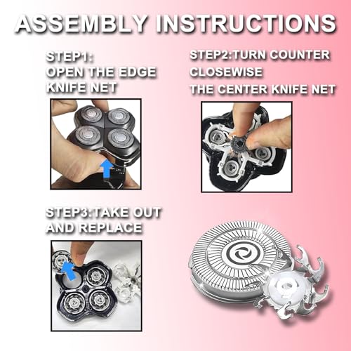 8 PACKS Head Shaver Replacement Heads Compatible with Skull Shaver Pitbull Gold PRO, Pitbull Silver PRO, Palm, Pitbull Platinum PRO, Electric Razor Replacement head for Superior Shaving