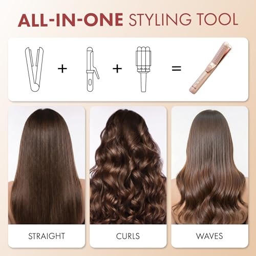 MAVIÉ 2-in-1 Curling Wand & Hair Straightener with 360° Airflow