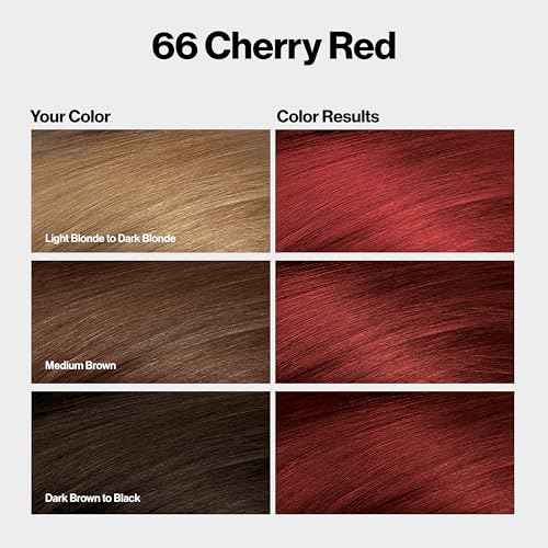 Revlon ColorSilk with Bond Repair Complex, Red Permanent Hair Color, 100% Gray Coverage, Ammonia Free Hair Dye, Vegan Keratin, 66 Cherry Red (Pack of 3)