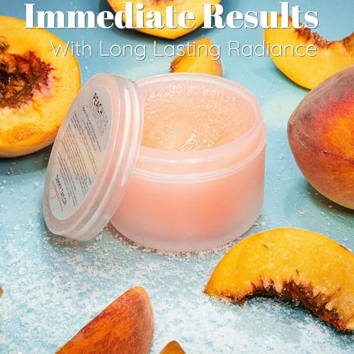 Tammy Taylor Natural Sugar Scrub for Body, Hands, Elbows, Knees, Heels and Feet, Peach Spa Essential Oil Exfoliating Body Scrub for Women and Men, Moisturizing Bath Scrub for Skin Care and Body Care
