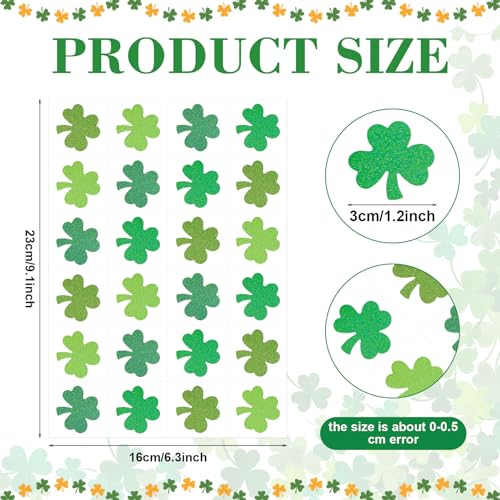 Landhoow 240 Pcs St Patrick's Day Tattoos Temporary Glitter Face Tattoos Cool Body Sticker Costume Accessory Tattoos