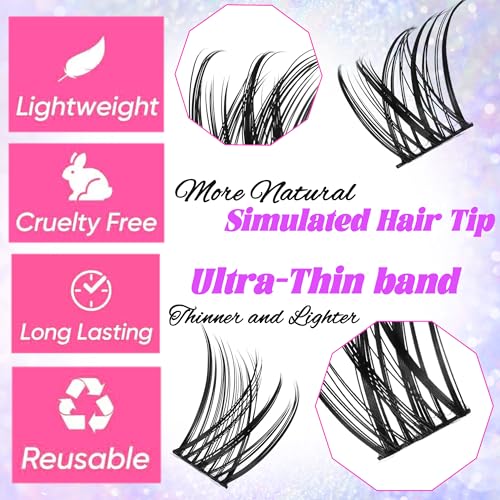 C Curl Lash Clusters 140pc Wispy Eyelash Extension Kit 8-16MM
