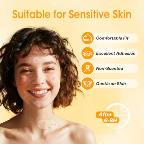 Pimple Patches for Face, 368 Counts 5 Sizes Large Patches, Hydrocolloid Blemishes Patch, Spot Dots Cover for Body, Chin, Cheek Zits & Blemish & Breakouts