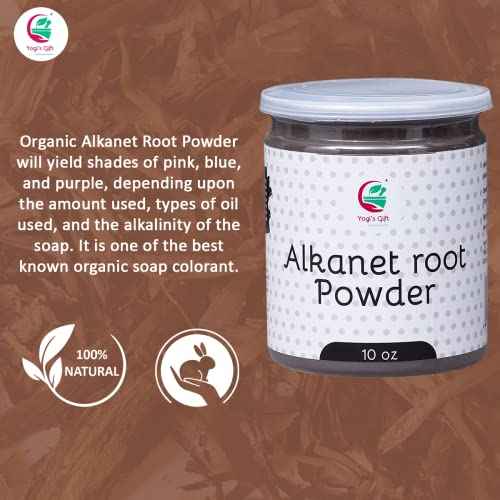 Alkanet Root Powder 10oz | 100% Natural Colourant For Soap making | Makes Beautiful Color Shades | Ratanjot Root Powder | By Yogis's Gift ¢ç