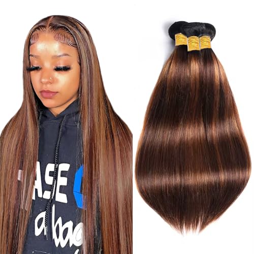 Freiuoke P4/30 Straight Hair Bundles 28-32 Inch Brown