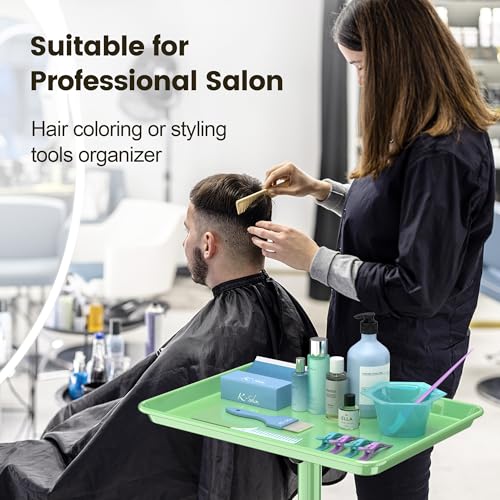Salon Tray Tattoo Tray Salon Cart for Hair Stylist Salon Trolley Cart with Wheels Salon Rolling Tray-Green