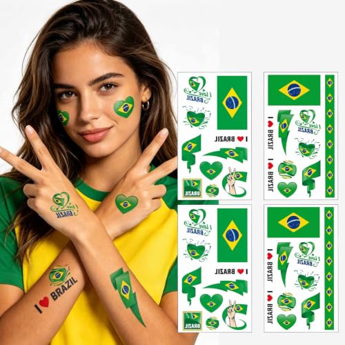World Flag Temporary Tattoos Set - 40 Pcs Waterproof