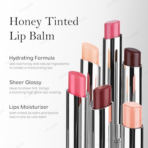 KYDA 3 Colors Honey Lipstick Tinted Lip Balm, Sheer Hydrating Honey Lipstick, with a Hint of Natural Sheer Tint, Moisturizing Lips Color, Nourishing Lip Balm