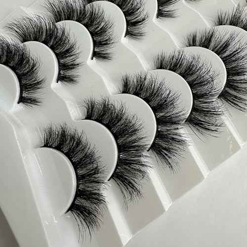 Eye Lashes Natural Look Clear Band Cat Eye False Eyelashes Fluffy Mink Fox Lashes Wispy 5D Volume Durl Lashes Strip Eyelash Extension Look