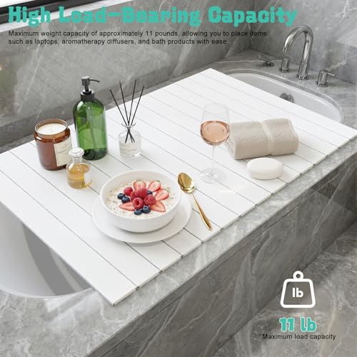 Foldable Bathtub Tray with Thermal Insulation & Wine Holder
