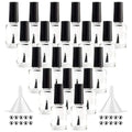 20PCS Empty Nail Polish Bottles 15ML Clear Glass Refillable