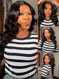 KLAIYI 20 Inch Loose Body Wave Glueless Lace Front Wig - 180% Density with Face Framing Bangs