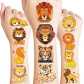 96 Lion Temporary Tattoos - Safari Party Supplies for Kids