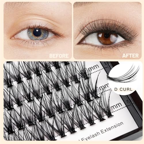 Vayator 7D-50D False Eyelashes Kit, 200pcs D Curl 10-18mm Mink