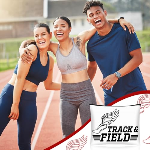 Kacctyen 18 Pcs Track & Field Makeup Bag Track & Field Running Lover Gift Running Zipper Cosmetic Bag for Women