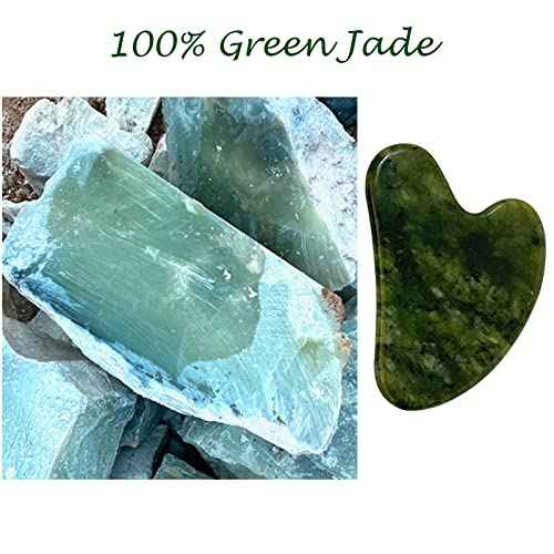 OXT Gua Sha, Premium Gua Sha Facial Tools, Guasha Tool for Face Upgraded, Guasha Natural Jade Stone (Dark Green)