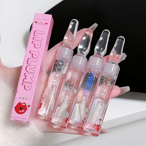 COOL STORY Lip Plumping Gloss - Moisturizing Shimmer, 4-Color Set