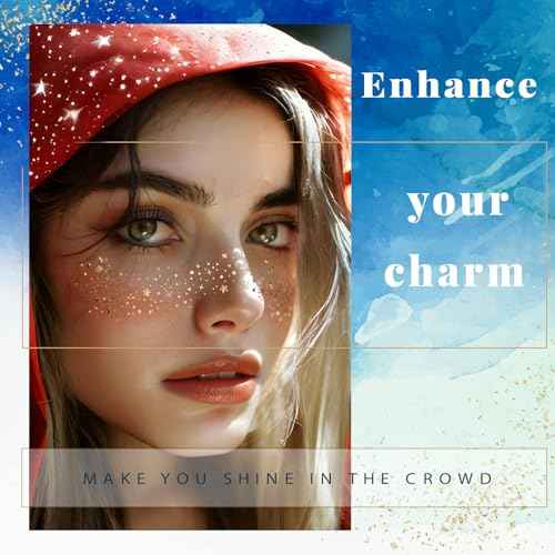 Glitter Freckles, 32 Pcs Sparkle Glitter Freckles Face Tattoo for Women Girls Gold Temporary Face Tattoos Concert Festival Rave