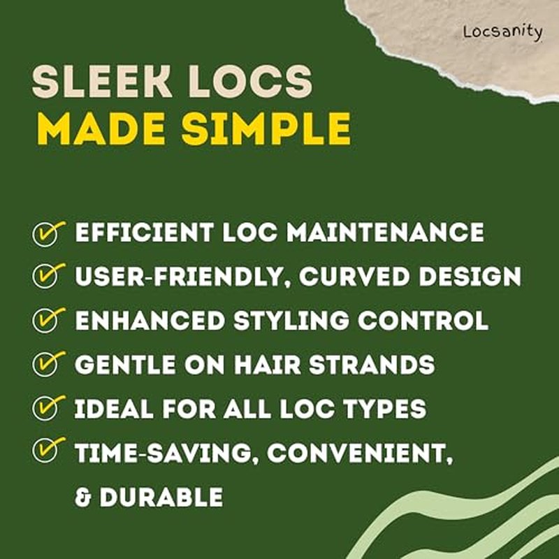 Locsanity Ergonomic Interlocking Tool for Microlocs & Dreadlocks
