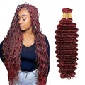 #99J Burgundy Deep Wave Braiding Hair 3 Bundles 22 Inch