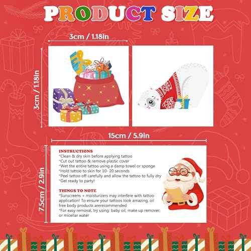 Stocking Stuffers - 160 PCS Christmas Tattoos for Boys Girls | Kids Christmas Gifts Games Crafts Party Favors Decorations for Grandkids- Christmas Sweaters Dress Shirts Outfit for Women Adults