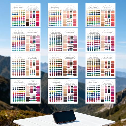 12-Season Color Palette Cards Set for Clothes & Makeup