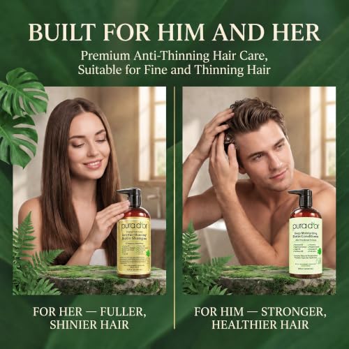 PURA D'OR Anti-Thinning Biotin Shampoo & Conditioner Set, 16oz x2