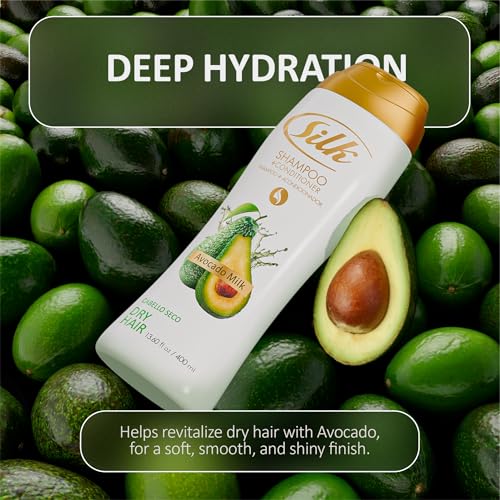 SILK 2-in-1 Shampoo & Conditioner for Dry Hair with Avocado Extract