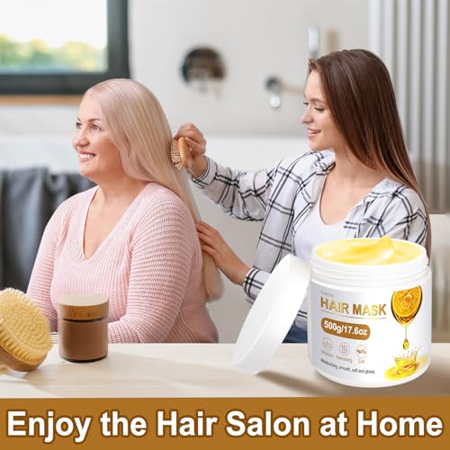 TUXIYA Deep Conditioning Hair Mask with Collagen & Keratin - 17.6oz Nourishing Treatment for Damaged Hair