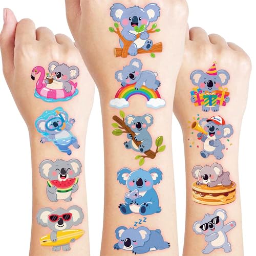 96 PCS Koala Temporary Tattoos for Kids | Party Favors
