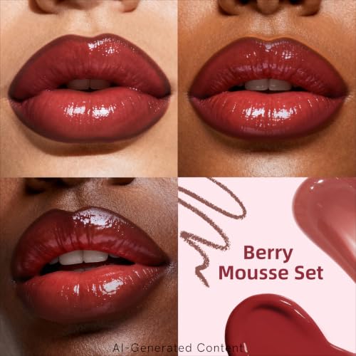 KIMUSE 3-Piece Lip Combo Set – Plumping Lip Kit with Gloss, Balm & Liner