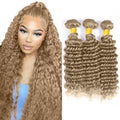 Ash Blonde Deep Wave Human Hair Bundles - 24, 26, 28 Inch
