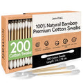 Jenvita 100% Bamboo Cotton Swabs (200 Pack) - Double Tipped Eco Buds
