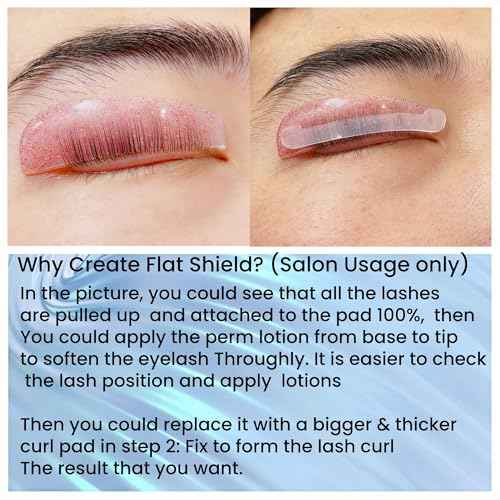 Korean Lash Lift Shields Asian Flat Shields 1mm Thin Lash Lift Pad For NO.1 Perm Soften Eyelashes Lash Lifting Pads For Salon Usage Flatter Rods For Perming Lashes Thoroughly (Gold)