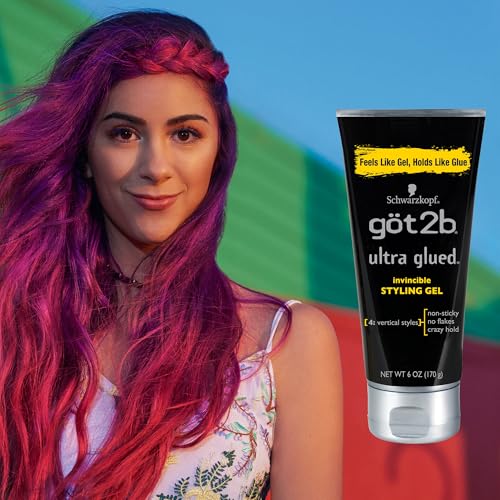 Got2B Ultra Glued Invincible Styling Gel Set, 6 Fl Oz + Travel