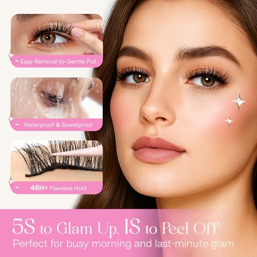 Self-Adhesive False Eyelashes - 5 Pairs Reusable Cat Eye Lashes
