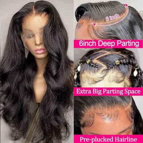 Worldnewhair 13X6 Lace Front Wigs Body Wave Human Hair 24 Inch - 200% Density Glueless Wigs Human Hair 13x6 Lace Frontal Wigs For Black Women