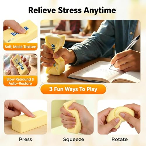 Dumpling Butter Squishy Toy - Soft Stress Relief Fidget