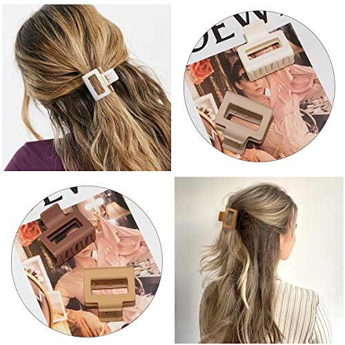 Medium Claw Hair Clips for Women, 2" Matte - 8 Pack